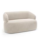 Sofá Orgânico 02 Lugares Living Glee 140cm Veludo Bege - Abmaza