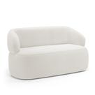 Sofá Orgânico 03 Lugares Living Glee 170cm Bouclê Off White - Abmaza