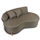 Sofá Orgânico 145cm Decorativo Curvo Pé de Madeira 2 Lugares Feijão Forma Orgânica Linho Sofá Orgânico 145cm Decorativo Curvo Pé de Madeira 2 Lugares Feijão Forma Orgânica Linho