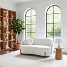 Sofá Orgânico 2 Lugares C/2 Almofadas Curvo Sala Recepção Amsterdã Boucle Branco - Montanari's Decor