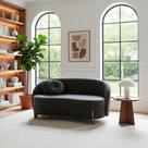 Sofá Orgânico 2 Lugares C/2 Almofadas Curvo Sala Recepção Amsterdã Boucle Chumbo - Montanari's Decor