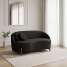 Sofá Orgânico 2 Lugares C/2 Almofadas Curvo Sala Recepção Amsterdã Boucle Preto - Montanari's Decor Sofá Orgânico 2 Lugares C/2 Almofadas Curvo Sala Recepção Amsterdã Boucle Preto - Montanari's Decor