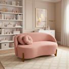 Sofá Orgânico 2 Lugares C/2 Almofadas Curvo Sala Recepção Amsterdã Boucle Rosa - Montanari's Decor Sofá Orgânico 2 Lugares C/2 Almofadas Curvo Sala Recepção Amsterdã Boucle Rosa - Montanari's Decor