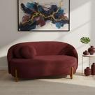 Sofá Orgânico 2 Lugares C/2 Almofadas Curvo Sala Recepção Amsterdã Suede Bordô - Montanari's Decor Sofá Orgânico 2 Lugares C/2 Almofadas Curvo Sala Recepção Amsterdã Suede Bordô - Montanari's Decor