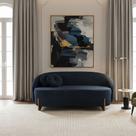 Sofá Orgânico 2 Lugares C/2 Almofadas Curvo Sala Recepção Amsterdã Veludo Azul Marinho - Montanari's Decor Sofá Orgânico 2 Lugares C/2 Almofadas Curvo Sala Recepção Amsterdã Veludo Azul Marinho - Montanari's Decor