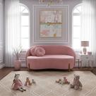 Sofá Orgânico 2 Lugares C/2 Almofadas Curvo Sala Recepção Amsterdã Veludo Rosa - Montanari's Decor