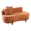 Sofá Orgânico 2 Lugares C/2 Almofadas Curvo Sala Recepção Boucle Bege - BELUFAN MÓVEIS- BEGE