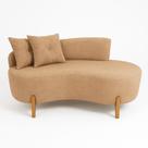 Sofá Orgânico 2 Lugares C/2 Almofadas Curvo Sala Recepção Luna Boucle Cappuccino - Montanaris Decor