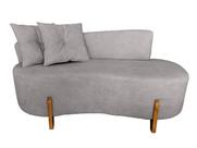 Sofá Orgânico 2 Lugares C/2 Almofadas Curvo Sala Recepção Luna Boucle Cinza - Montanaris Decor