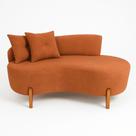 Sofá Orgânico 2 Lugares C/2 Almofadas Curvo Sala Recepção Luna Boucle Terracota - Montanaris Decor
