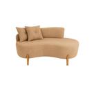 Sofá Orgânico 2 Lugares C/2 Almofadas Curvo Sala Recepção Luna Veludo Cappuccino - Montanaris Decor