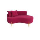 Sofá Orgânico 2 Lugares C/2 Almofadas Curvo Sala Recepção Luna Veludo Vermelho - Montanaris Decor