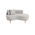 Sofá Orgânico 2 Lugares C/2 Almofadas Curvo Sala Recepção Veludo Cinza - Montanaris Decor