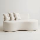 Sofá Orgânico 2 Lugares Curvo Feijão Design Elegante Bouclé