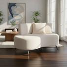 Sofá Orgânico 2 Lugares Curvo Feijão Escritório Sala Recepção Studio 2 Almofadas