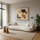 Sofá Orgânico 220cm Tecido Veludo com Almofadas Curvo Hug