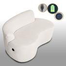 Sofá Orgânico Com Entrada USB Curvo 2 Lugares Feijão Forma Orgânica Bouclé