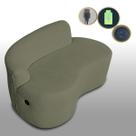 Sofá Orgânico Com Entrada USB Curvo 2 Lugares Feijão Forma Orgânica Bouclé