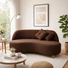 Sofá Orgânico Curvo 2 Lugares Tecido Bouclê - Seleguim Decor