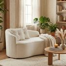 Sofá Orgânico Curvo Feijão Confortável Sala Estúdio Amore Bouclê Branco - Montanari s Decor
