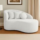 Sofá Orgânico Curvo Feijão Divã Bouclé Confortável Resistente Para Salas e Consultório Nubi