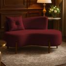 Sofá Orgânico Divã Boucle Com Pés de Madeira - 7 Decor
