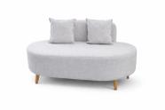 Sofá Orgânico Feijão 115cm Para Sala Closet Tecido Boucle Prata Lupesa Móveis Ltda