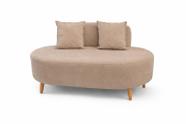 Sofá Orgânico Feijão 115cm Para Sala Closet Tecido Veludo Bege Lupesa Móveis Ltda