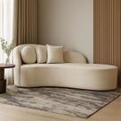 Sofá Orgânico Feijão Curvo Design Elegante Para Sala e Estúdio Bouclé Aurea