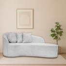 Sofá Orgânico Feijão Curvo Design Elegante Para Sala e Estúdio Bouclé Aurea