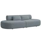 Sofá Orgânico Horizonte 4 Lugares 230cm Bouclé Azul Claro - Nexta Casa