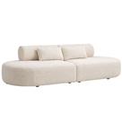Sofá Orgânico Horizonte 4 Lugares 230cm Bouclé Off White - Nexta Casa
