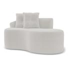 Sofá Orgânico Living Bob 145cm 02 Lugares com 02 Almofadas Bouclê Off White - Desk Design