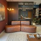 Sofá Orgânico Módulo Curvo Savana 02 METROS material sintético Modena Ocre - Montanari s Decor