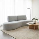 Sofá Orgânico Módulo Curvo Savana Boucle Cinza Claro - Montanari s Decor