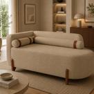 Sofá Orgânico Recamier Elegance Couro Legitimo