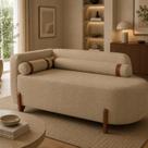 Sofá Orgânico Recamier Elegance Couro Legitimo