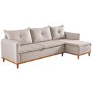 Sofá Orlando em Veludo 4 Lugares com Chaise 240cm Boareto Cor Bege Sofá Orlando em Veludo 4 Lugares com Chaise 240cm Boareto Cor Bege