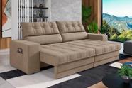 Sofá Oscar Plus 2,30m Retrátil/Reclinável Suede Capuccino - Xflex