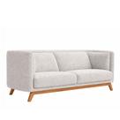 Sofá Oslo 2 Lugares 180cm Base Madeira Bouclé Cinza - Sallar Home Sofá Oslo 2 Lugares 180cm Base Madeira Bouclé Cinza - Sallar Home