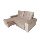 Sofá Oslo 2 Lugares Retrátil e Reclinável Bom Pastor 1,80 m Veludo Luxo Bege
