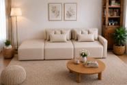 Sofá Palazzo Living Linho Off Premium Chaise Integrado 210m