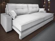 Sofá Palermo 2,20m Retrátil e Reclinável Linho Soft Prata - NETSOFAS Sofá Palermo 2,20m Retrátil e Reclinável Linho Soft Prata - NETSOFAS