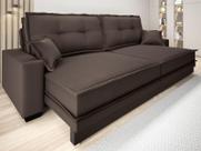 Sofá Palermo 2,40m Retrátil e Reclinável Velosuede Chocolate - NETSOFAS