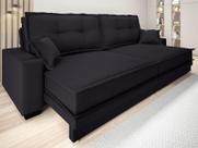 Sofá Palermo 2,40m Retrátil e Reclinável Velosuede Preto - NETSOFAS Sofá Palermo 2,40m Retrátil e Reclinável Velosuede Preto - NETSOFAS