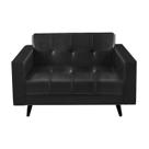 Sofá para Escritório Roma 02 Lugares - material sintético - Cor Preto - 60041