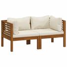 Sofá para Patio Casafoyer para 2 Personas de Madera Sólida de Acacia con Cojín Sofá para Patio Casafoyer para 2 Personas de Madera Sólida de Acacia con Cojín