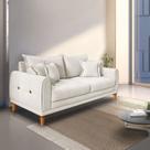 Sofá para Sala de Estar Fixo 3 Lugares London Branco Sofá para Sala de Estar Fixo 3 Lugares London Branco