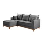 Sofá para Sala de Estar Living com Chaise Suede Onix