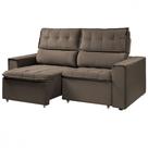 Sofá Para Sala Reclinável Estofado Cancún 200cm Suede Rato Sofá Para Sala Reclinável Estofado Cancún 200cm Suede Rato